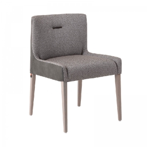 Chaise grise belge confortable en bois et tissu bimatière - Margaux C0210 Mobitec®