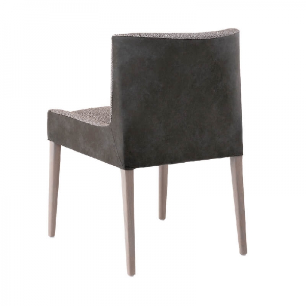 Chaise belge confortable en bois et tissu noir bimatière - Margaux C0210 Mobitec® - 4