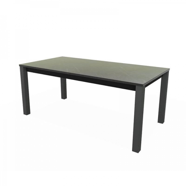 Table rectangulaire en stratifié et pieds métal noirs fabrication belge - Verona - 2