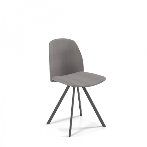 Chaise moderne en tissu gris - Fiona - 1