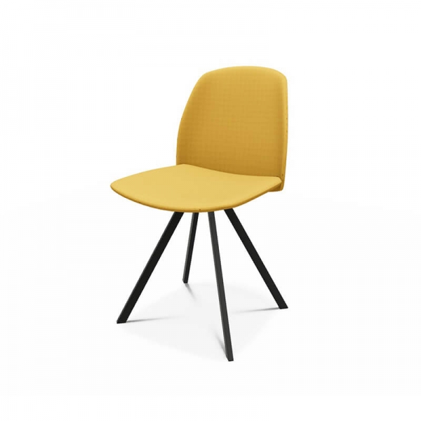 Chaise en tissu jaune - Fiona  - 4