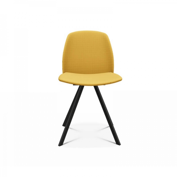 Chaise moderne en tissu jaune - Fiona  - 5