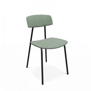 Chaise en tissu vert de style rétro - Lazio
