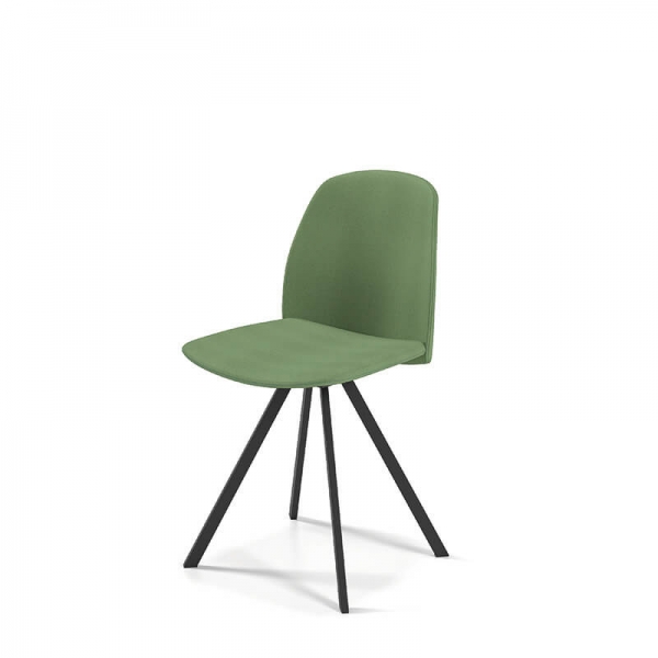 Chaise verte moderne pivotante en tissu - Figaro - 3