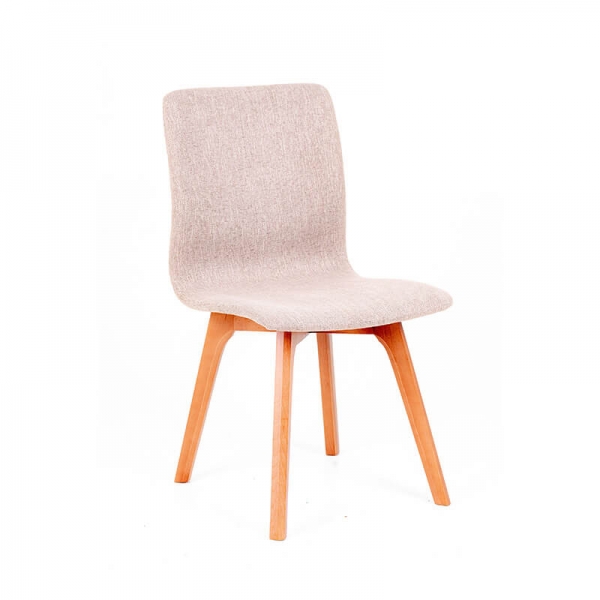 Chaise en tissu avec pieds en bois massif - Amelie