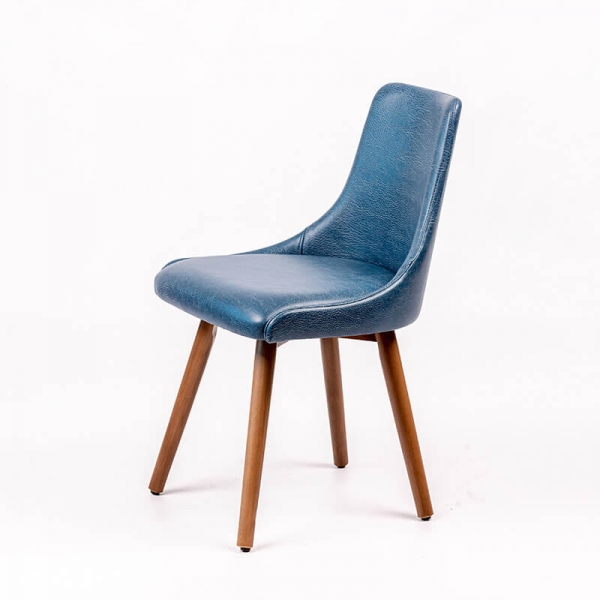Chaise confortable bleu en synthétique - Lars - 3