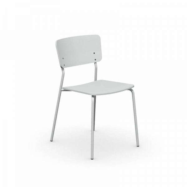 Chaise de cuisine assise et dossier en bois structure en métal - Snack Connubia®