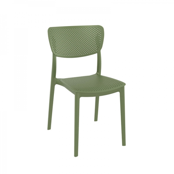 Chaise de salle à manger en polypropylène vert olive - Lucy - 28