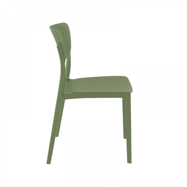 Chaise de salle à manger en plastique vert - Lucy - 32