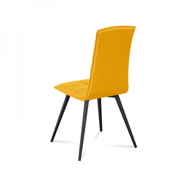 Chaise matelassée italienne orange avec pieds en métal - Oregon - 9