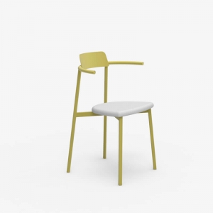 Chaise design en acier jaune made in France - Alice Carrier®