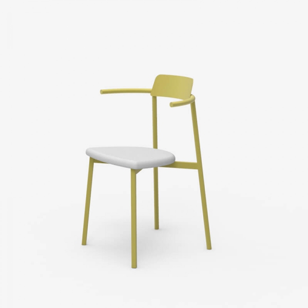 Chaise design jaune en acier fabriquée en France - Alice Carrier® - 2