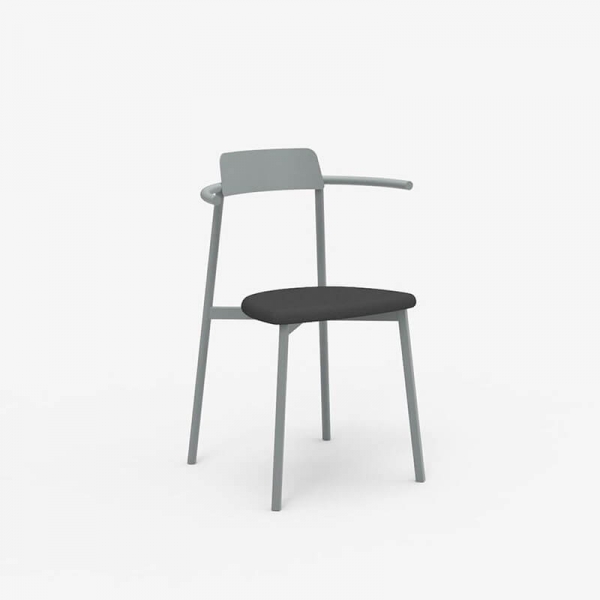 Chaise design grise en acier fabriquée en France - Alice Carrier® - 3