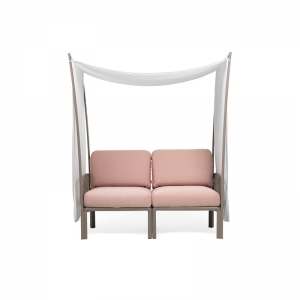 Canapé de jardin rose avec voile d'ombrage fabriqué en Italie - Komodo ombra 2