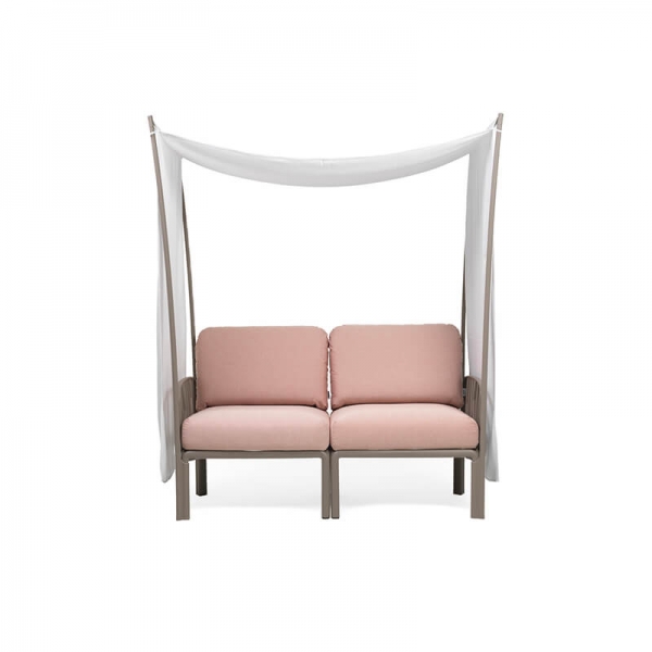 Canapé de jardin rose avec voile d'ombrage fabriqué en Italie - Komodo ombra 2 - 1