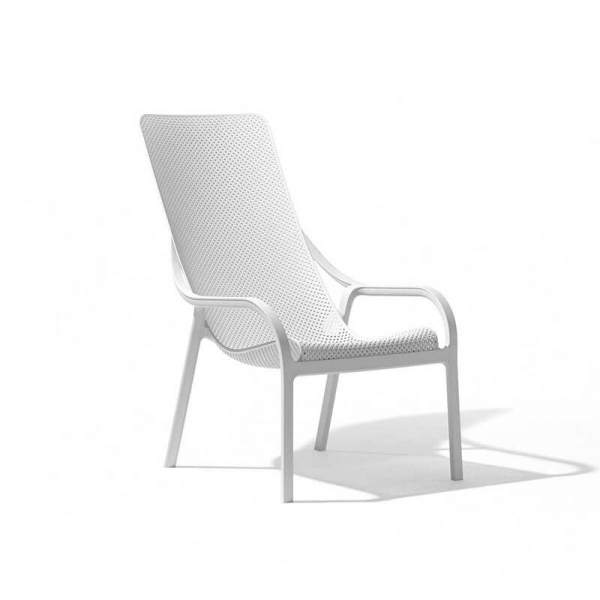Fauteuil lounge de jardin en polypropylène recyclable blanc empilable - Net Lounge - 3