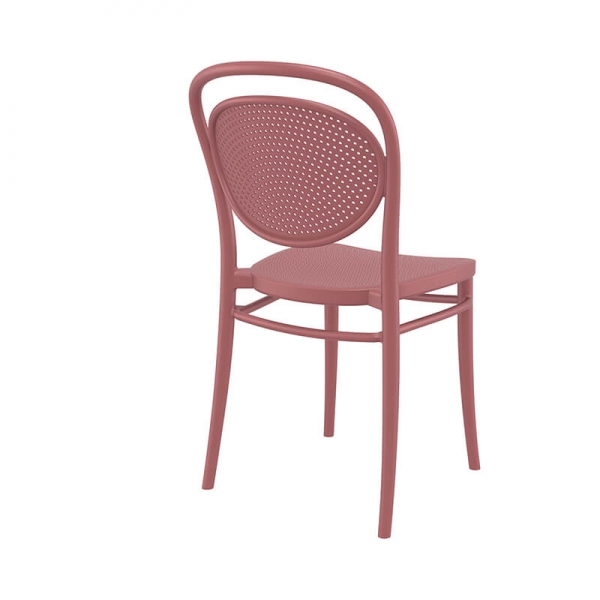 Chaise moderne empilable en polypropylène rouge – Marcel - 26