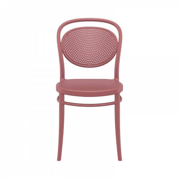 Chaise moderne empilable en polypropylène rose – Marcel - 27