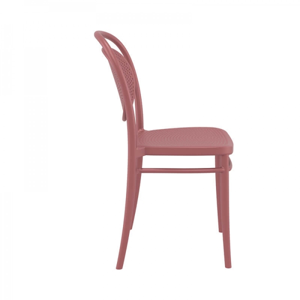 Chaise moderne empilable en polypropylène marsala – Marcel - 28