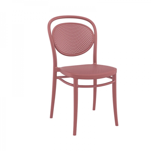 Chaise moderne empilable en polypropylène marsala – Marcel - 24