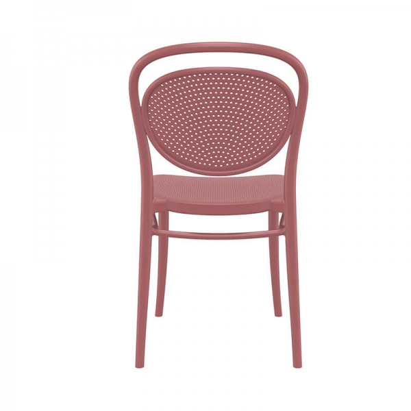 Chaise de jardin moderne empilable en polypropylène vin - Marcel - 2