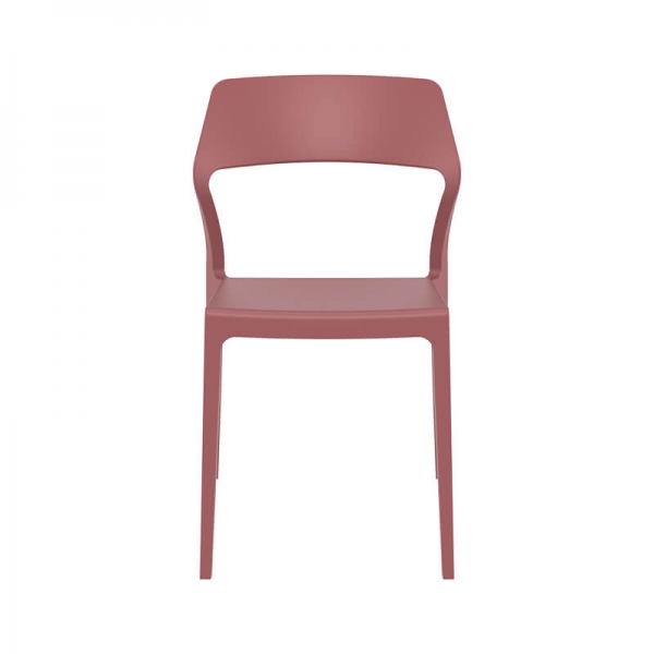 Chaise empilable design en plastique rouge - Snow - 33