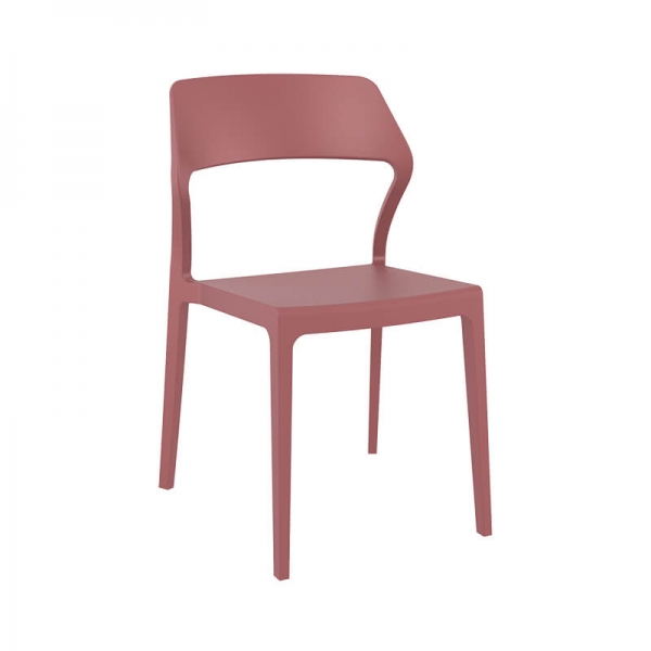 Chaise empilable design en polypropylène marsala - Snow - 30