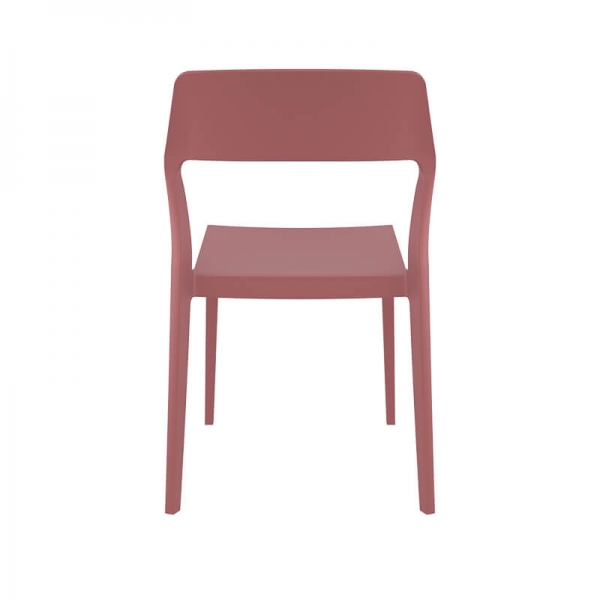 Chaise d'extérieur empilable design en polypropylène rouge - Snow - 28