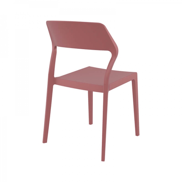 Chaise d'extérieur empilable design en polypropylène rose - Snow - 29