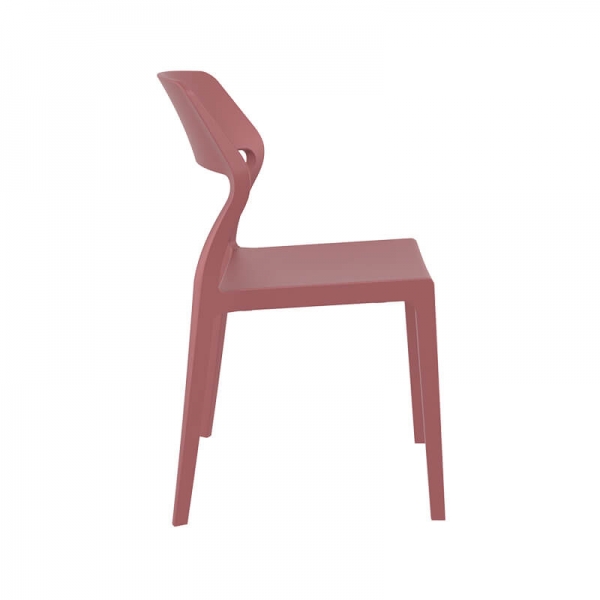 Chaise d'extérieur empilable design en plastique rose - Snow - 31