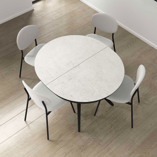 Table ronde moderne en Dekton avec allonges - Globo - 2