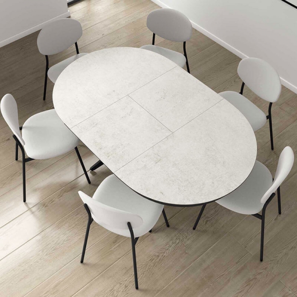 Table ronde moderne extensible en Dekton - Globo - 4