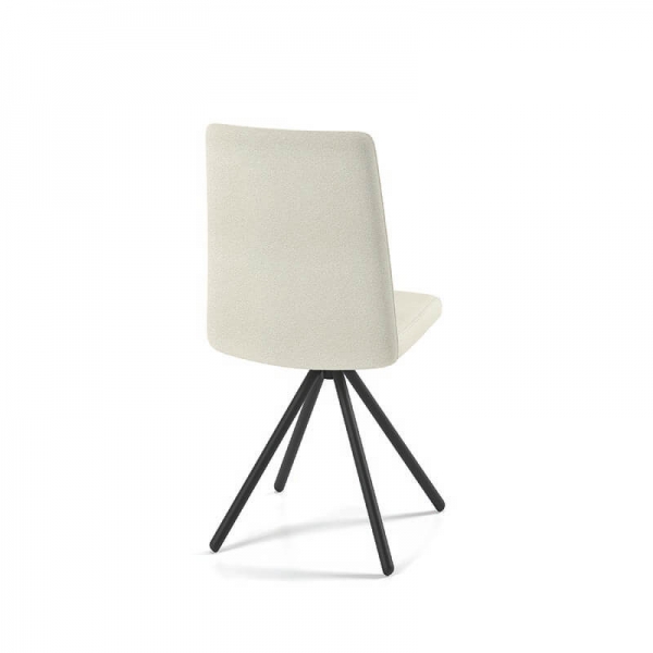 Chaise blanche moderne pivotante en tissu - Pinot - 4