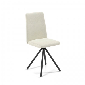 Chaise moderne pivotante en tissu blanc  - Pinot