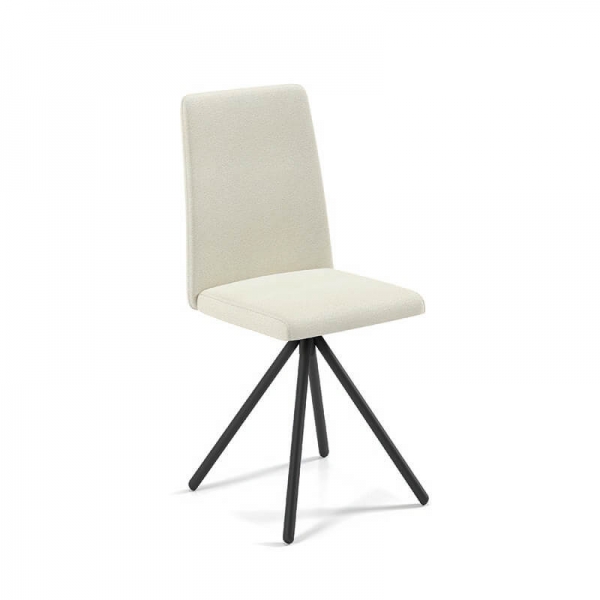 Chaise moderne pivotante en tissu blanc  - Pinot - 1