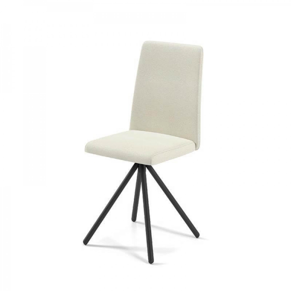 Chaise moderne blanche pivotante en tissu - Pinot - 2