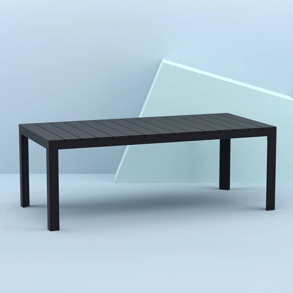 Grande table extensible en polypropylène et pieds en aluminium noir Alantic - 1