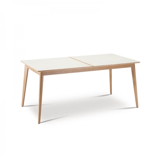 Table extensible en chêne et en céramique blanche made in France - Paul - 7