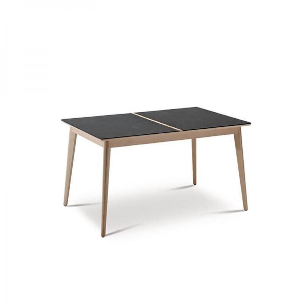 Table extensible en bois et en céramique grise made in France - Paul - 8