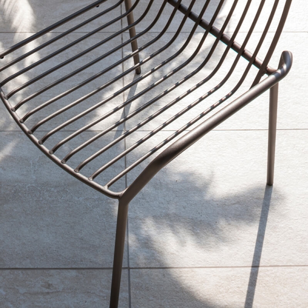 Chaise de jardin moderne empilable en métal - Ariel - 6