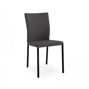 Chaise contemporaine en tissu noir et métal 
