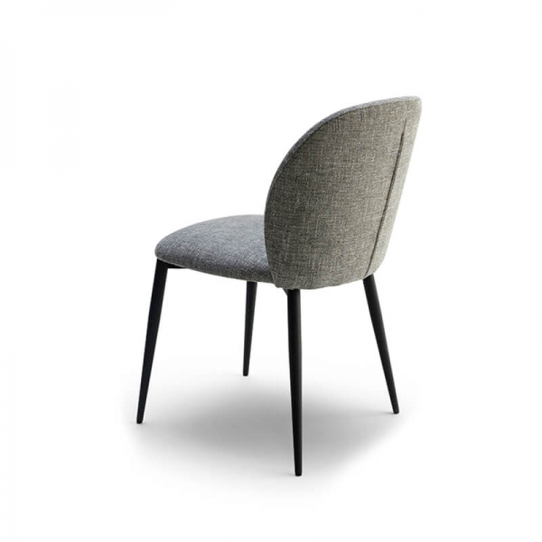 Chaise moderne avec dossier incurvé en tissu et métal - Odette - 3