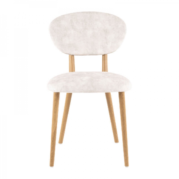 Chaise moderne en tissu ivoire et bois massif - Toro Mobitec® - 2