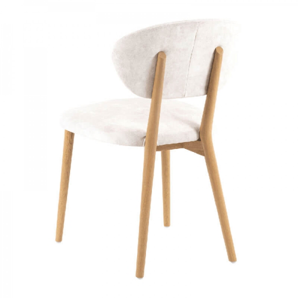 Chaise blanche en tissu et bois de chêne massif - Toro Mobitec® - 4