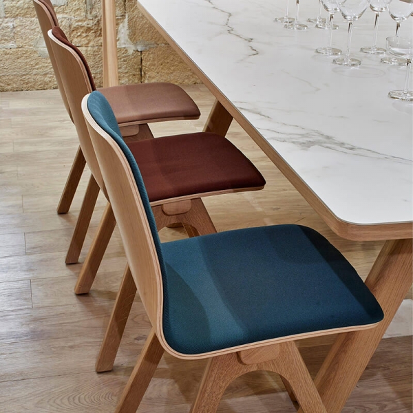 Chaise de designer en tissu et bois - Chevron - 3
