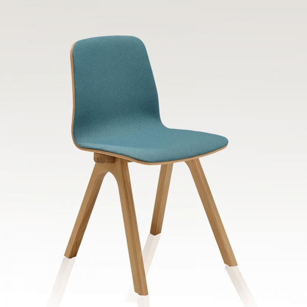 Chaise design en tissu et bois - Chevron - 1