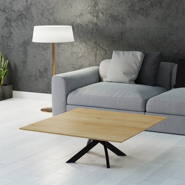 Table basse carrée design bois fabriquée en France - Elliptica - 1