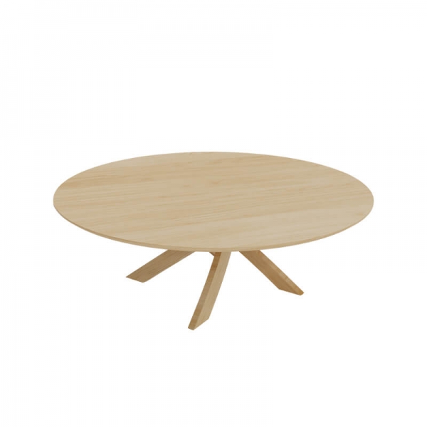 Table basse ronde en bois fabrication française- Elliptica - 2
