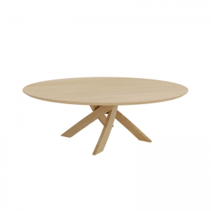 Table basse ronde en bois naturel fabrication française- Elliptica