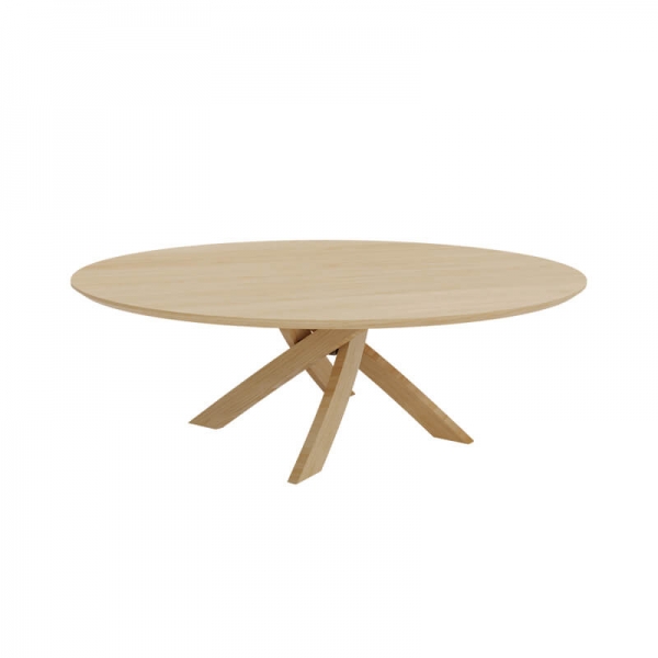 Table basse ronde en bois naturel fabrication française- Elliptica - 1